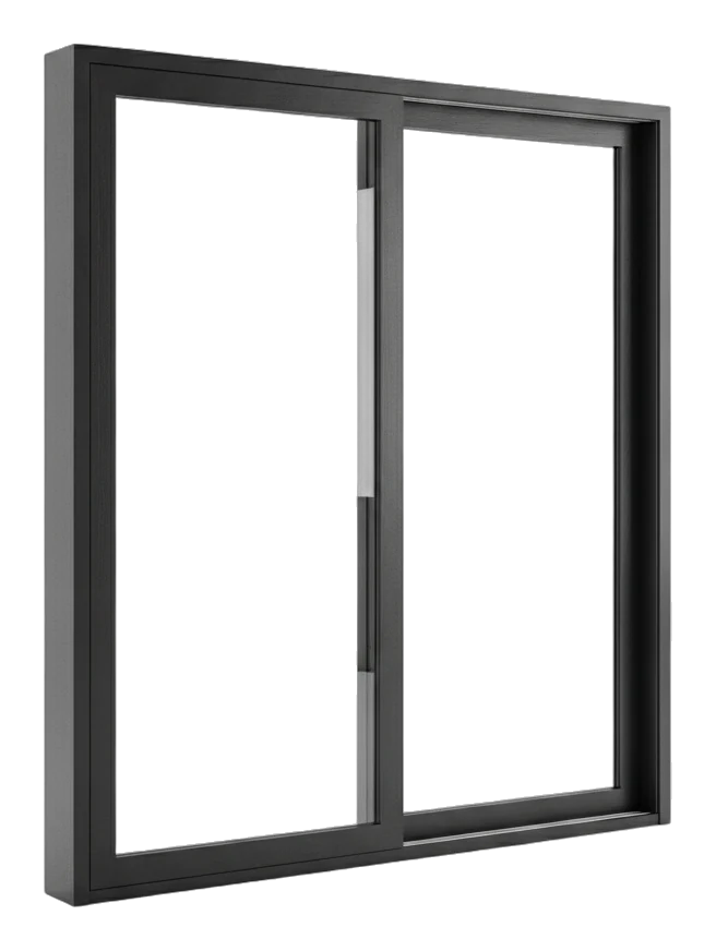 Puerta corrediza de patio de aluminio negro con vidrio claro